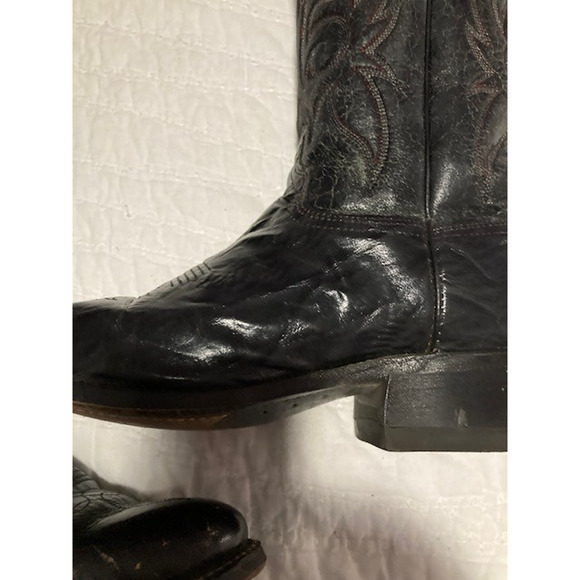 Men’s Western Cowboy Boots 8D – Leather Vamp – Black – Made in USA – Strong Sole main image 13